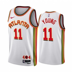 Men's Atlanta Hawks #11 Trae Young 2022-23 White Association Edition Stitched Jersey