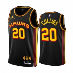 Men's Atlanta Hawks #20 John Collins 2022-23 Black Statement Edition Stitched Jersey