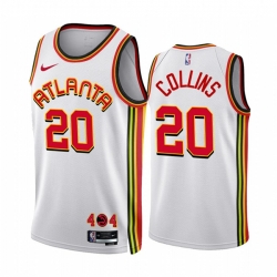 Men's Atlanta Hawks #20 John Collins 2022-23 White Association Edition Stitched Jersey