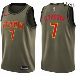 Mens Nike Atlanta Hawks 7 Ersan Ilyasova Swingman Green Salute to Service NBA Jersey 