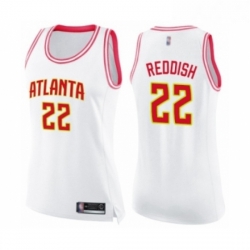 Womens Atlanta Hawks 22 Cam Reddish Swingman White Pink Fashion Basketball Jersey 