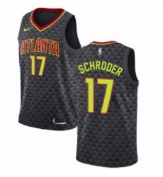 Womens Nike Atlanta Hawks 17 Dennis Schroder Authentic Black Road NBA Jersey Icon Edition 