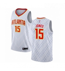 Youth Atlanta Hawks 15 Damian Jones Swingman White Basketball Jersey Association Edition 