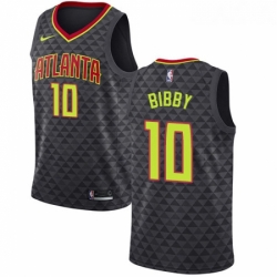 Youth Nike Atlanta Hawks 10 Mike Bibby Authentic Black Road NBA Jersey Icon Edition