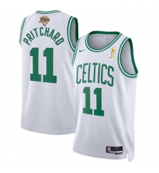 Men Boston Celtics 11 Payton Pritchard White 2024 Finals Champions Association Edition Stitched Basketball Jersey