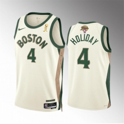 Men Boston Celtics 4 Jrue Holiday 2024 Finals Champions City Edition Stitched Basketball Jersey