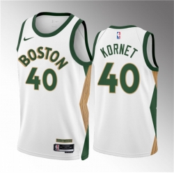 Men Boston Celtics 40 Luke Kornet White 2023 24 City Edition Stitched Basketball Jersey