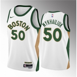 Men Boston Celtics 50 Svi Mykhailiuk White 2023 24 City Edition Stitched Basketball Jersey