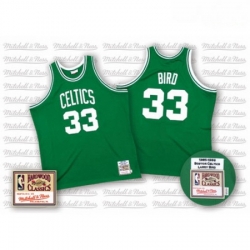 Mens Mitchell and Ness Boston Celtics 33 Larry Bird Authentic Green Throwback NBA Jersey