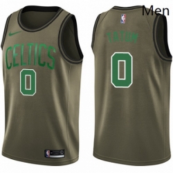 Mens Nike Boston Celtics 0 Jayson Tatum Swingman Green Salute to Service NBA Jersey 