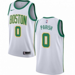 Mens Nike Boston Celtics 0 Robert Parish Swingman White NBA Jersey City Edition 