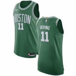 Mens Nike Boston Celtics 11 Kyrie Irving Authentic GreenWhite No Road NBA Jersey Icon Edition 