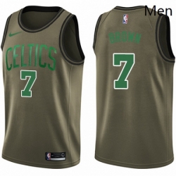 Mens Nike Boston Celtics 7 Jaylen Brown Swingman Green Salute to Service NBA Jersey