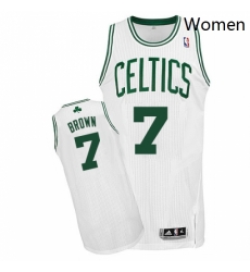 Womens Adidas Boston Celtics 7 Jaylen Brown Authentic White Home NBA Jersey