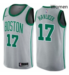 Womens Nike Boston Celtics 17 John Havlicek Swingman Gray NBA Jersey City Edition