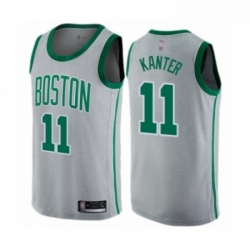 Youth Boston Celtics 11 Enes Kanter Swingman Gray Basketball Jersey City Edition 