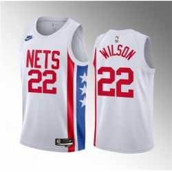 Men Brooklyn Nets 22 Jalen Wilson White 2023 Draft Classic Edition Stitched Basketball Jersey