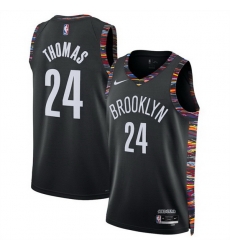 Men Brooklyn Nets 24 Cam Thomas Black 2025 26 City Edition Stitched Basketball Jersey