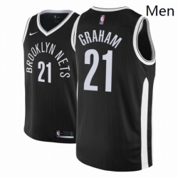 Men NBA 2018 19 Brooklyn Nets 21 Treveon Graham City Edition Black Jersey 