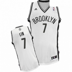 Mens Adidas Brooklyn Nets 7 Jeremy Lin Swingman White Home NBA Jersey