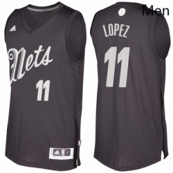 Mens Brooklyn Nets 11 Brook Lopez Black 2016 2017 Christmas Day NBA Swingman Jersey 