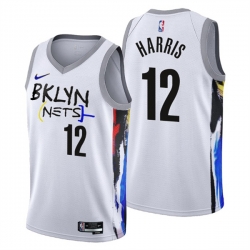 Men's Brooklyn Nets #12 Joe Harris 2022-23 White City Edition Stitched Basketball Jersey