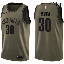 Mens Nike Brooklyn Nets 30 Dzanan Musa Swingman Green Salute to Service NBA Jersey 