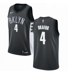 Mens Nike Brooklyn Nets 4 Jahlil Okafor Authentic Gray NBA Jersey Statement Edition 