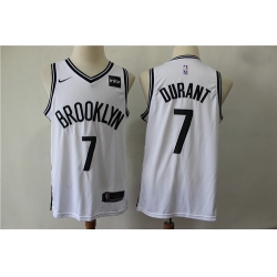 Nets 7 Kevin Durant White Nike Swingman Jersey