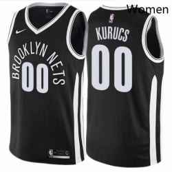 Womens Nike Brooklyn Nets 00 Rodions Kurucs Swingman Black NBA Jersey City Edition 