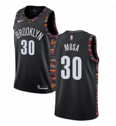 Womens Nike Brooklyn Nets 30 Dzanan Musa Swingman Black NBA Jersey 2018 19 City Edition 