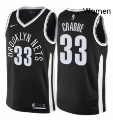 Womens Nike Brooklyn Nets 33 Allen Crabbe Swingman Black NBA Jersey City Edition 