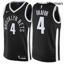 Womens Nike Brooklyn Nets 4 Jahlil Okafor Swingman Black NBA Jersey City Edition 