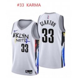 Toddler Brooklyn Nets #33 Karma Customized White Jersey