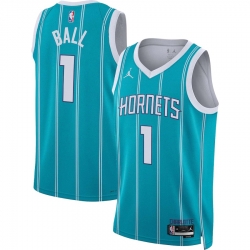 Men Charlotte Hornets #1 LaMelo Ball Blue Stitched NBA Jersey