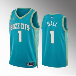 Men Charlotte Hornets 1 LaMelo Ball Teal 2023 24 City Edition Stitched Basketball Jersey
