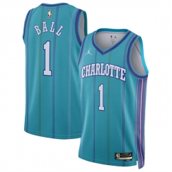 Men Charlotte Hornets 1 LaMelo Ball Teal 2023 24 Classic Edition Stitched Basketball Jersey