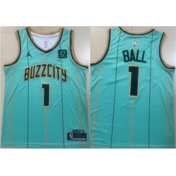Men Charlotte Hornets 1 LaMelo Ball Teal Stitched Basketball Jersey