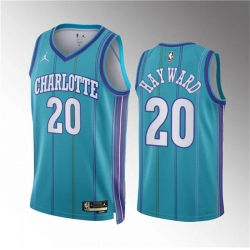 Men Charlotte Hornets 20 Gordon Hayward Teal 2023 24 Classic Edition Stitched Basketball Jersey