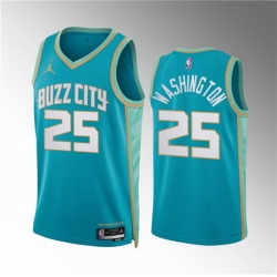 Men Charlotte Hornets 25 P J  Washington Teal 2023 24 City Edition Stitched Basketball Jersey