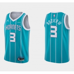 Men Charlotte Hornets 3 Terry Rozier III Aqua Stitched Basketball Jersey