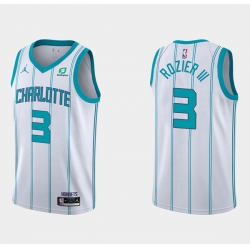 Men Charlotte Hornets 3 Terry Rozier III White Stitched Basketball Jersey