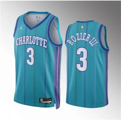 Men Charlotte Hornets 3 Terry Rozier Teal 2023 24 Classic Edition Stitched Basketball Jersey