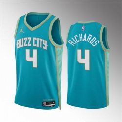 Men Charlotte Hornets 4 Nick Richards Teal 2023 24 City Edition Stitched Basketball Jersey