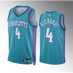 Men Charlotte Hornets 4 Nick Richards Teal 2023 24 Classic Edition Stitched Basketball Jersey
