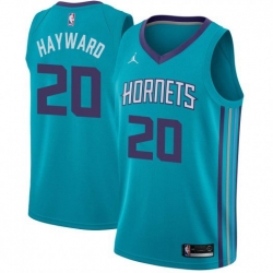 Men Nike Charlotte Hornets 20 Gordon Hayward Teal NBA Jordan Swingman Icon Edition Jersey