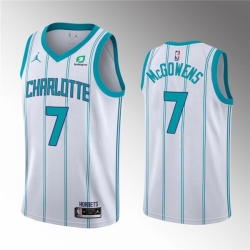 Men's Charlotte Hornets #7 Bryce McGowens White Stitched Basketball Jersey