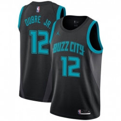 Nike Charlotte Hornets 12 Kelly Oubre Jr  Black NBA Jordan Swingman City Edition 2018 19 Jersey