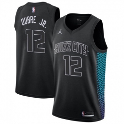 Nike Charlotte Hornets 12 Kelly Oubre Jr  Black NBA Jordan Swingman City Edition Jersey