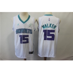 Nike Hornets 15 Kemba Walker White Jordan Brand Swingman Jersey